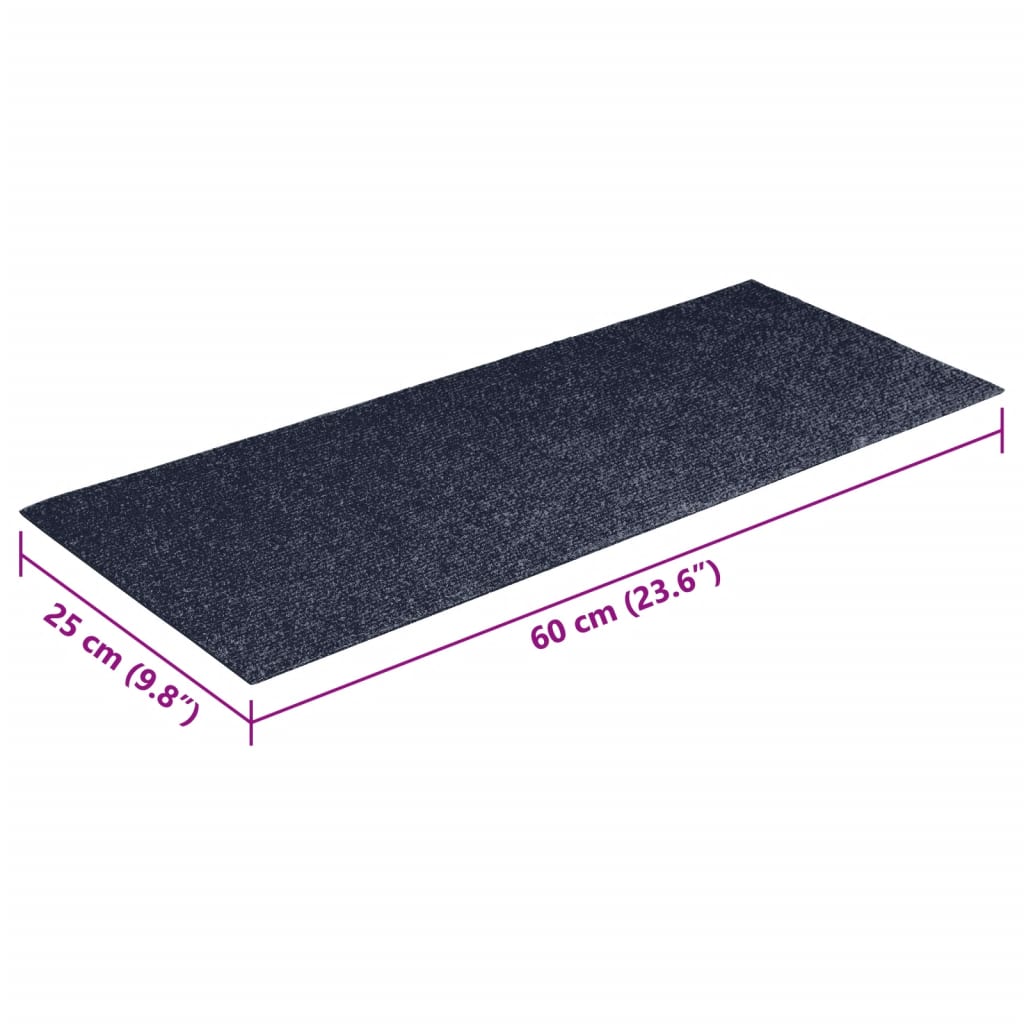 Tappeti Adesivi Rettangolari per Scale 15pz 60x25 cm Grigio Blu