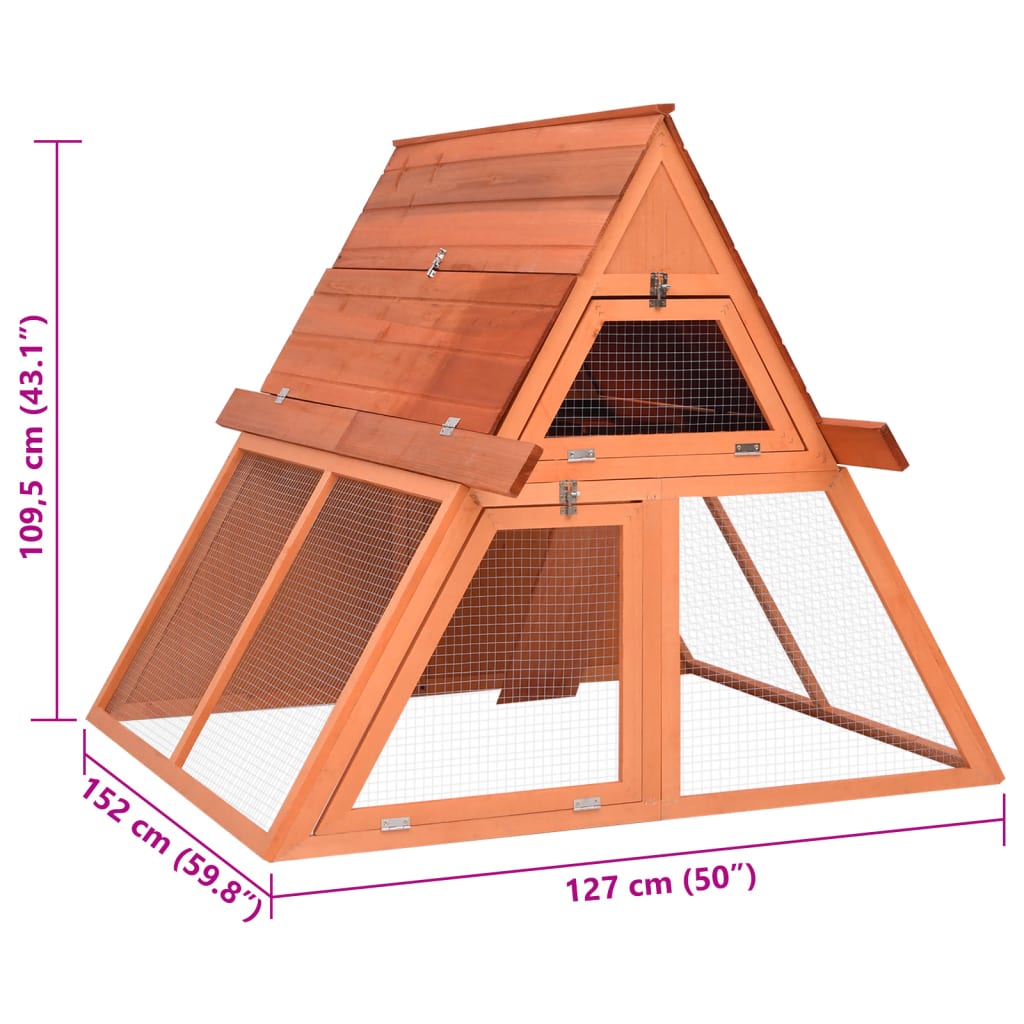 Conigliera 152x127x109,5 cm in Legno Massello di Abete