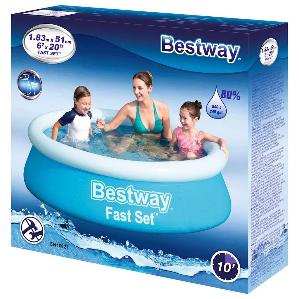 Piscina Rotonda Fast Set 183x51 cm Blu