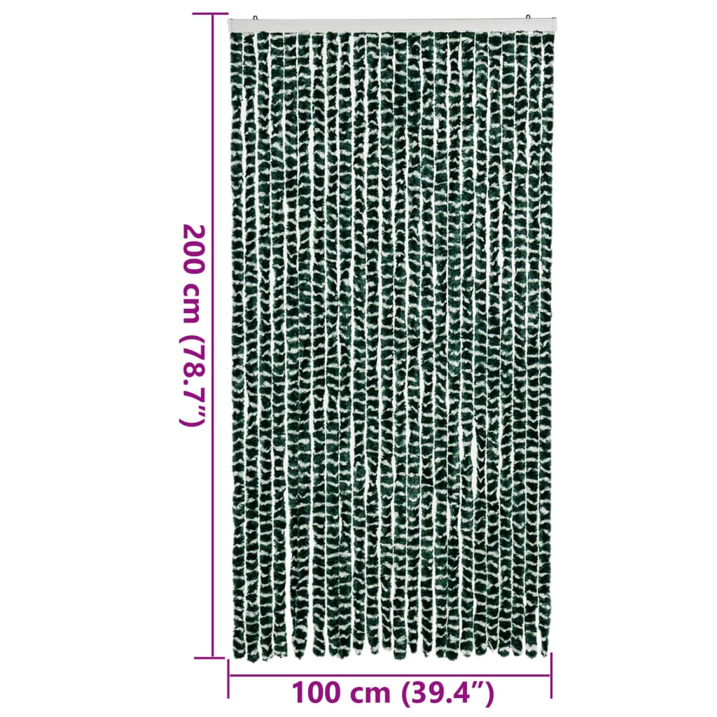 Tenda Antimosche Verde e Bianca 100x200 cm in Ciniglia