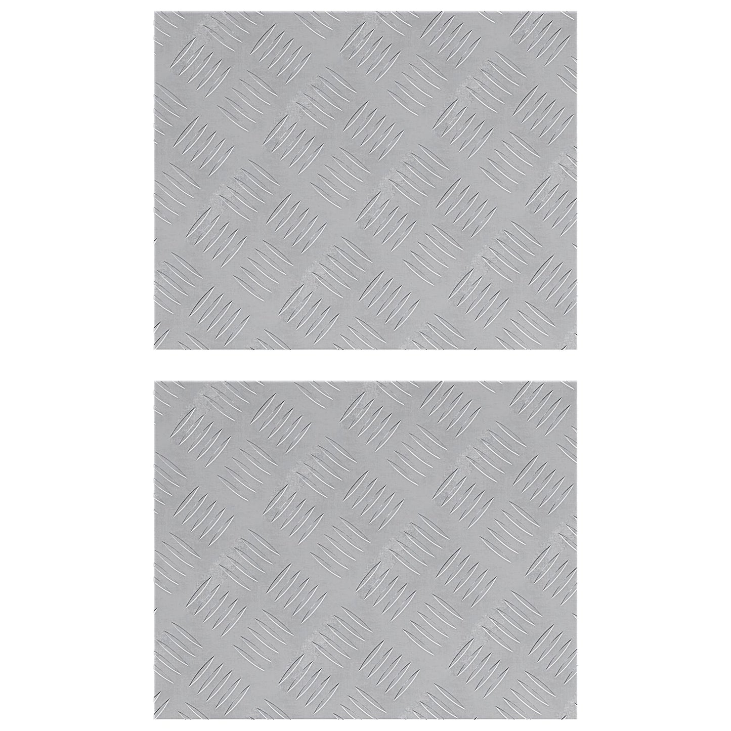 Pannelli in Alluminio a Righe 2 pz Antiscivolo 50x40 cm