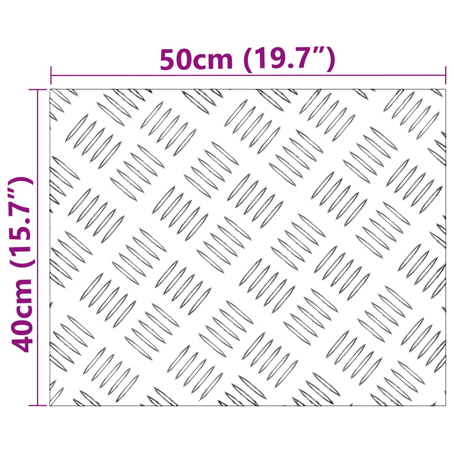 Pannelli in Alluminio a Righe 2 pz Antiscivolo 50x40 cm
