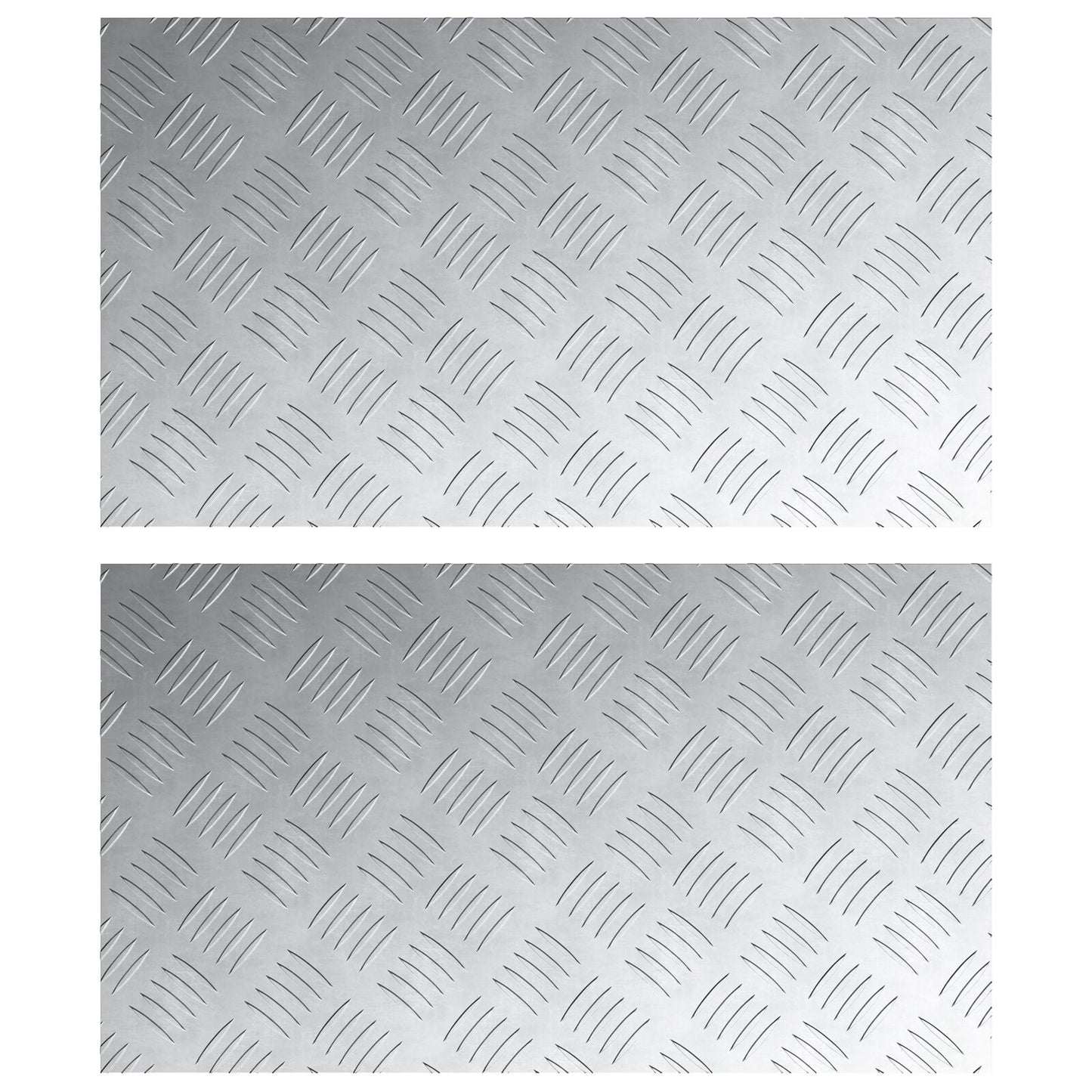 Pannelli in Alluminio con Texture a Rombo 2 pz Antiscivolo 70x40 cm