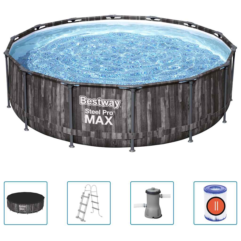 Set Piscina Rotonda Steel Pro MAX 427x107 cm